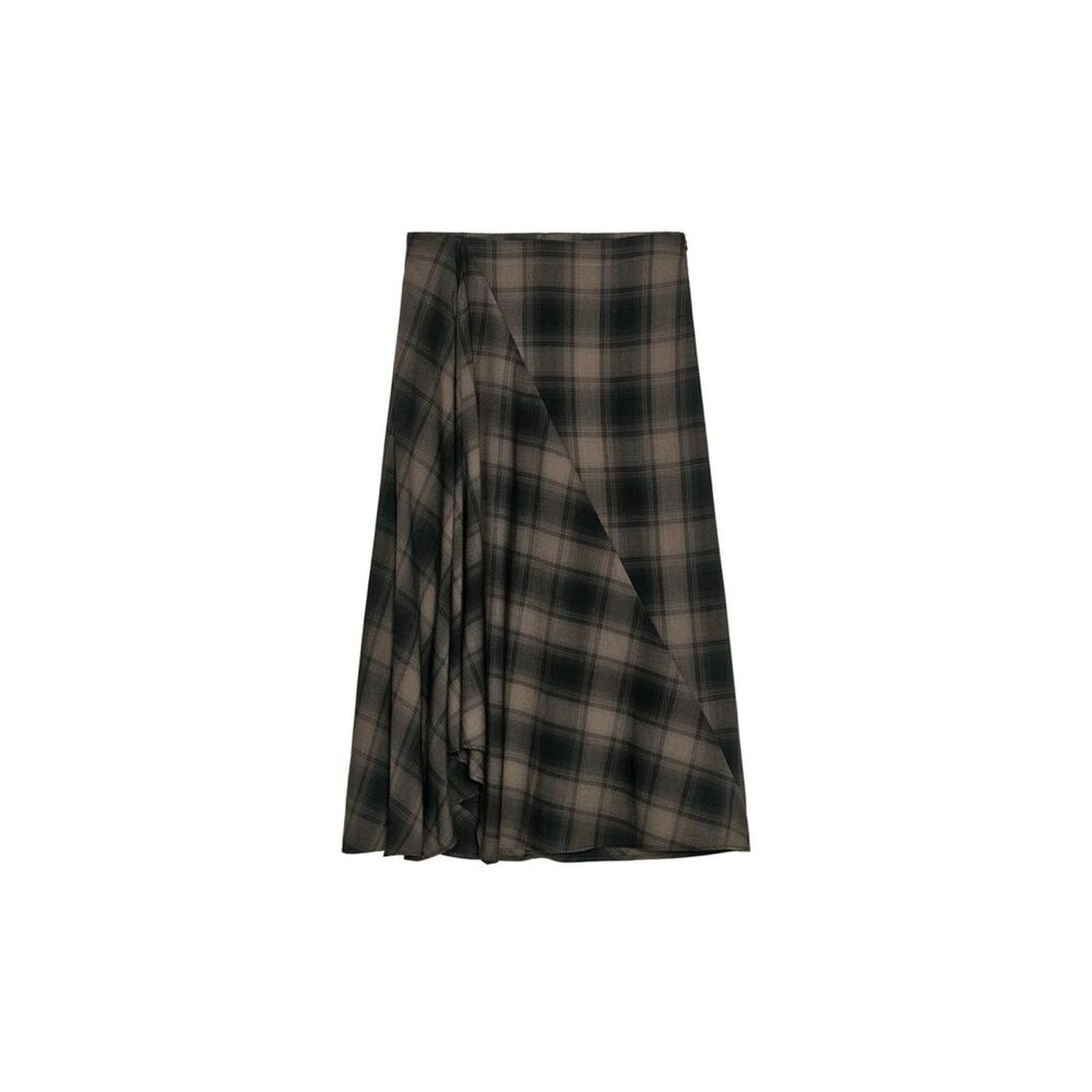 Zara Plaid Midi Skirt Size S